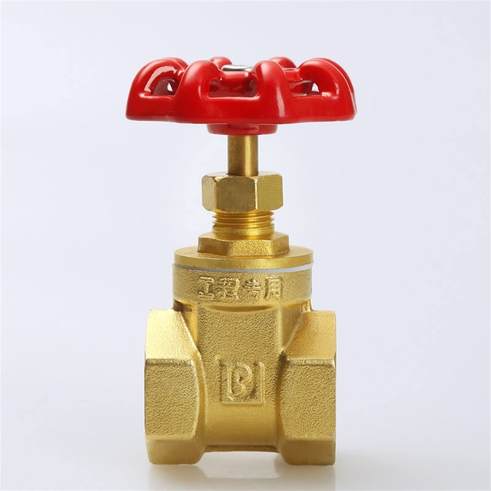 Válvula de compuerta latón for Agua, Mango con Forma Tapa roja, Puertos duales roscados Hembra, 1 Uds(DN50)