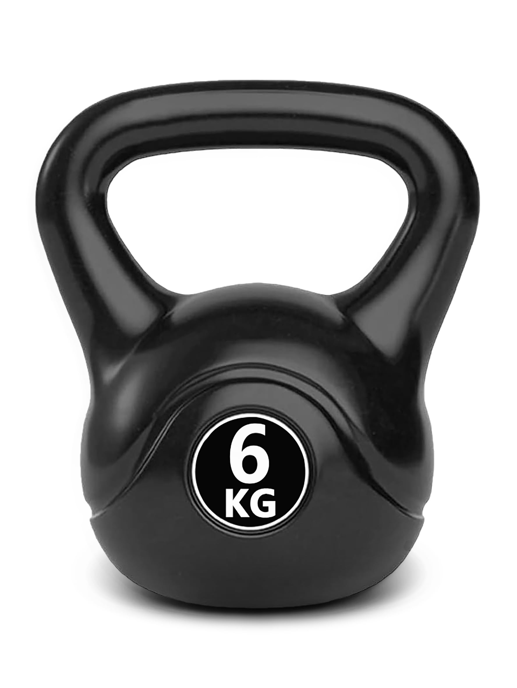 Bestfor Kettlebell Vinyl Coated, Black, Weight Lifting Strength Kettle Bell, for Training, Cardio, Fitness, Muscle Exercise Chart, Body Building, Home Gym Workout 6kg