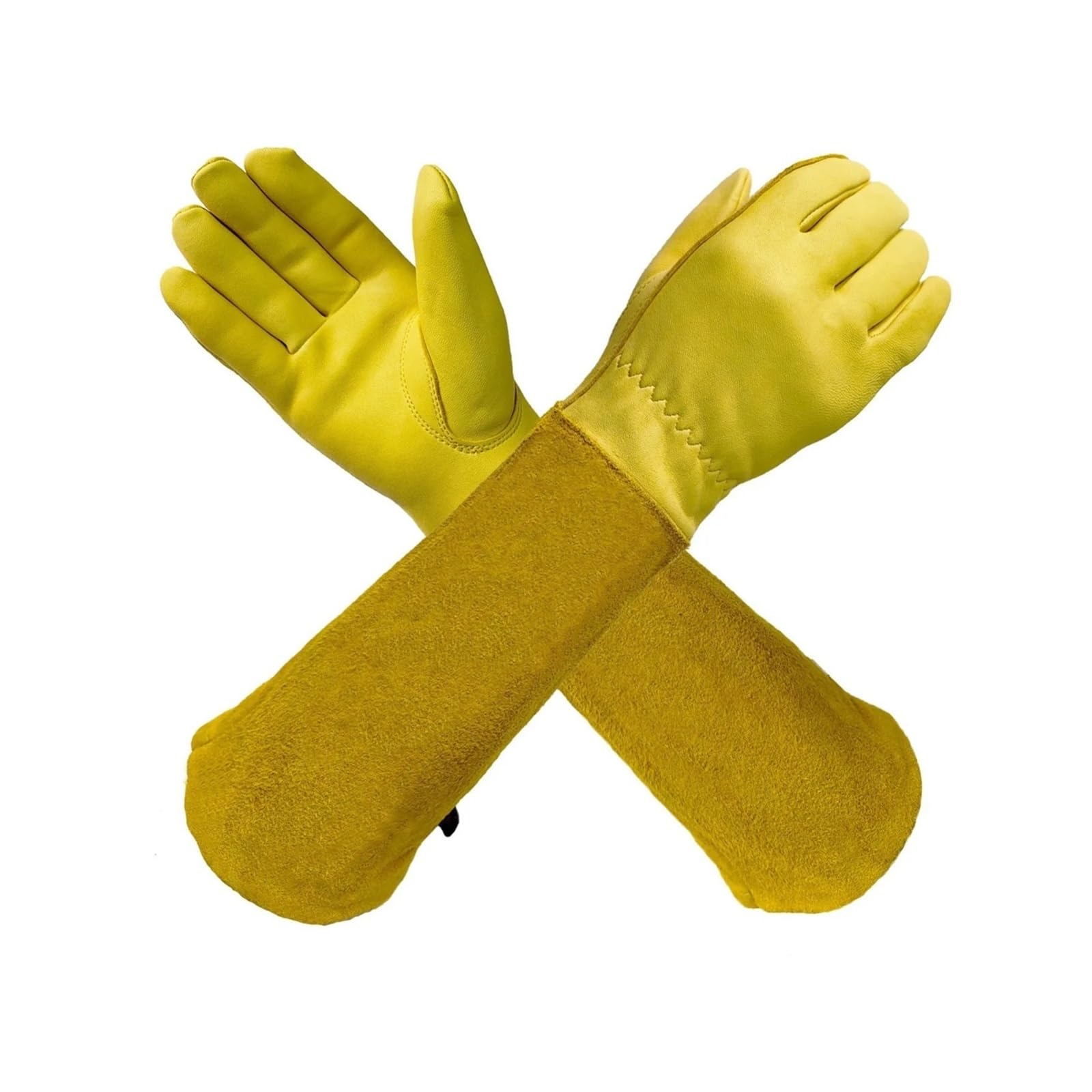 Gants de jardinage en cuir, gants travail à manchette longue pour taille