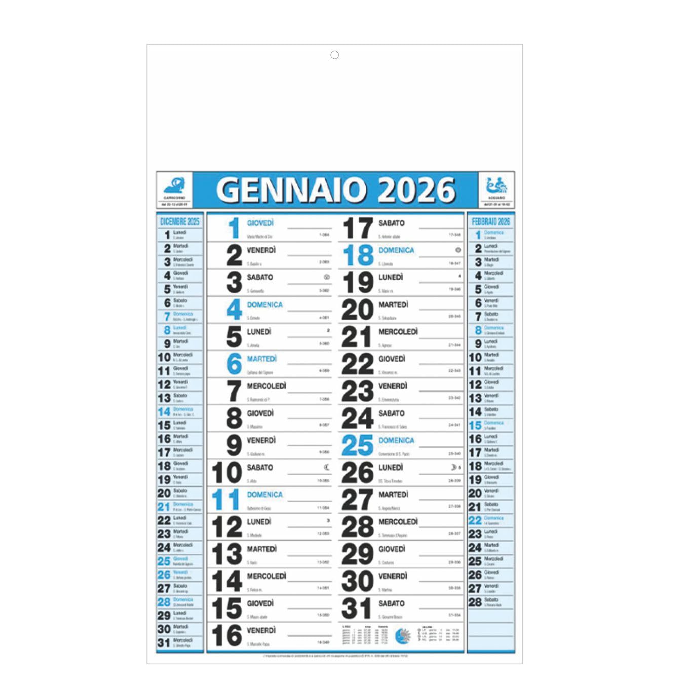 Calendario Olandese 2026, Set di 100 Calendari da Parete Personalizzabili, Formato Grande Mensile per Aziende e Attività Commerciali gadget pubblicitari natale innaugurazione