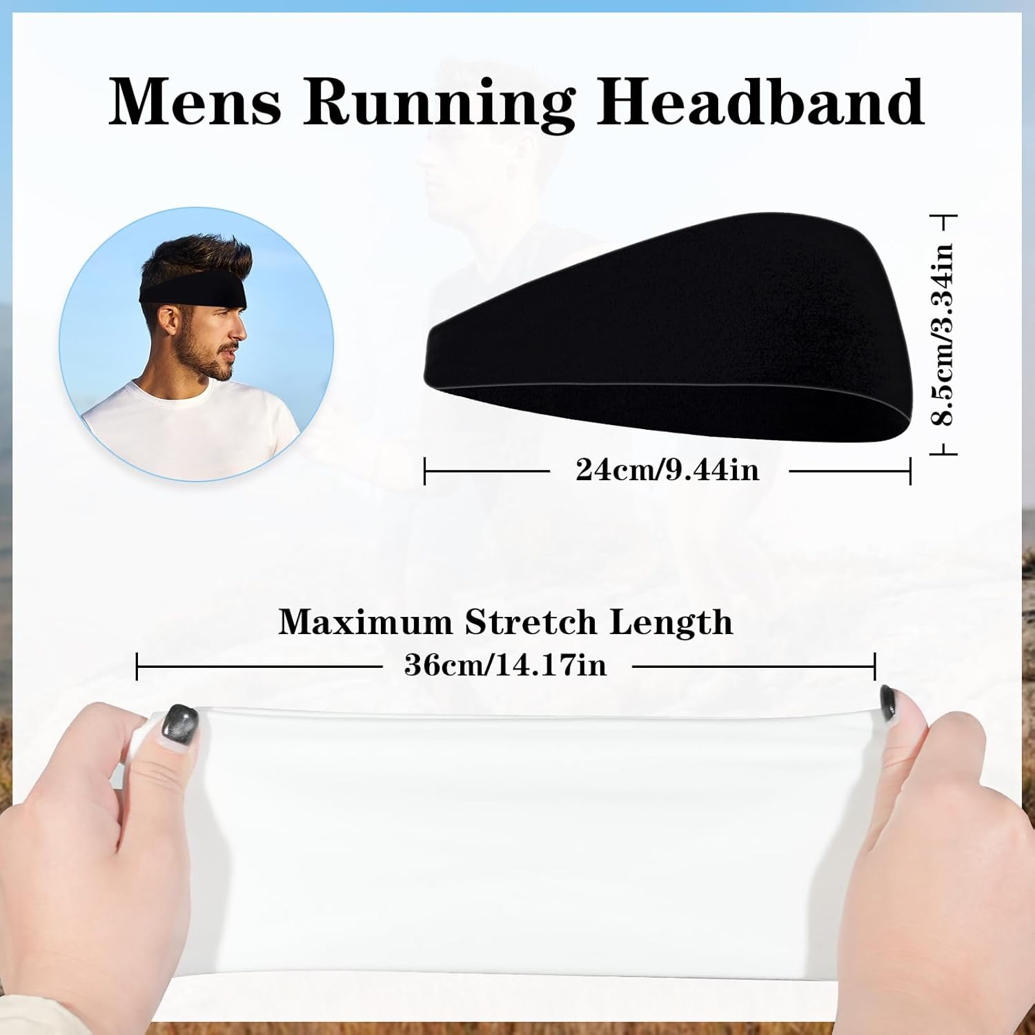 Sports Headbands for Men - 5pack Running Headband - Workout Bands - Moisture Wicking Headband for Running, Cycling, Yoga, Fitness(Unisex) - Image 7