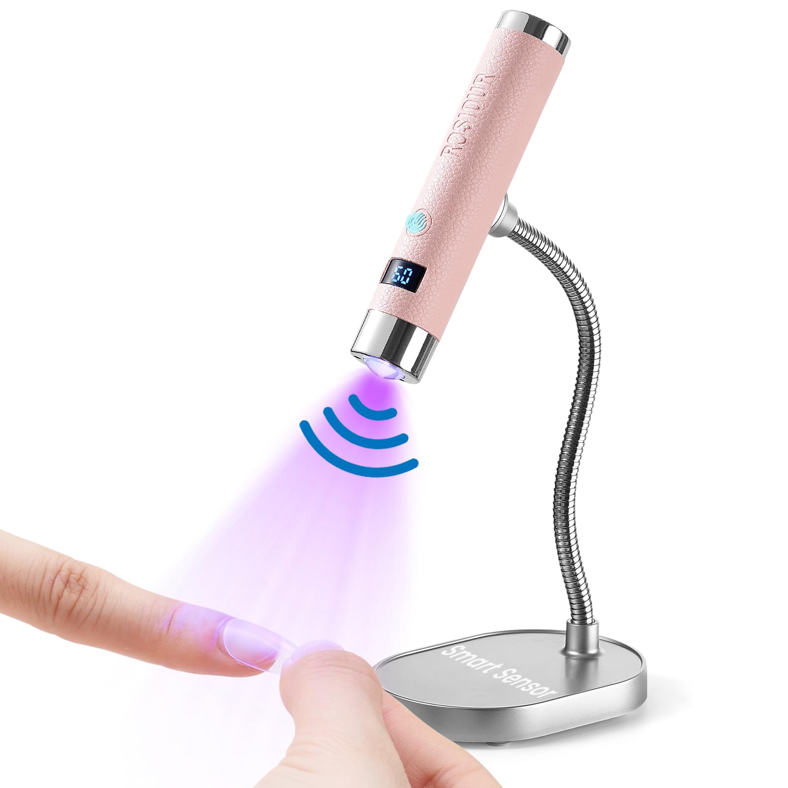 Mini lampada U/V per unghie in gel, ricaricabile e portatile, luce a LED per polimerizzazione con supporto, asciugatura rapida, lampada U/V con sensore automatico, per manicure domestica e salone