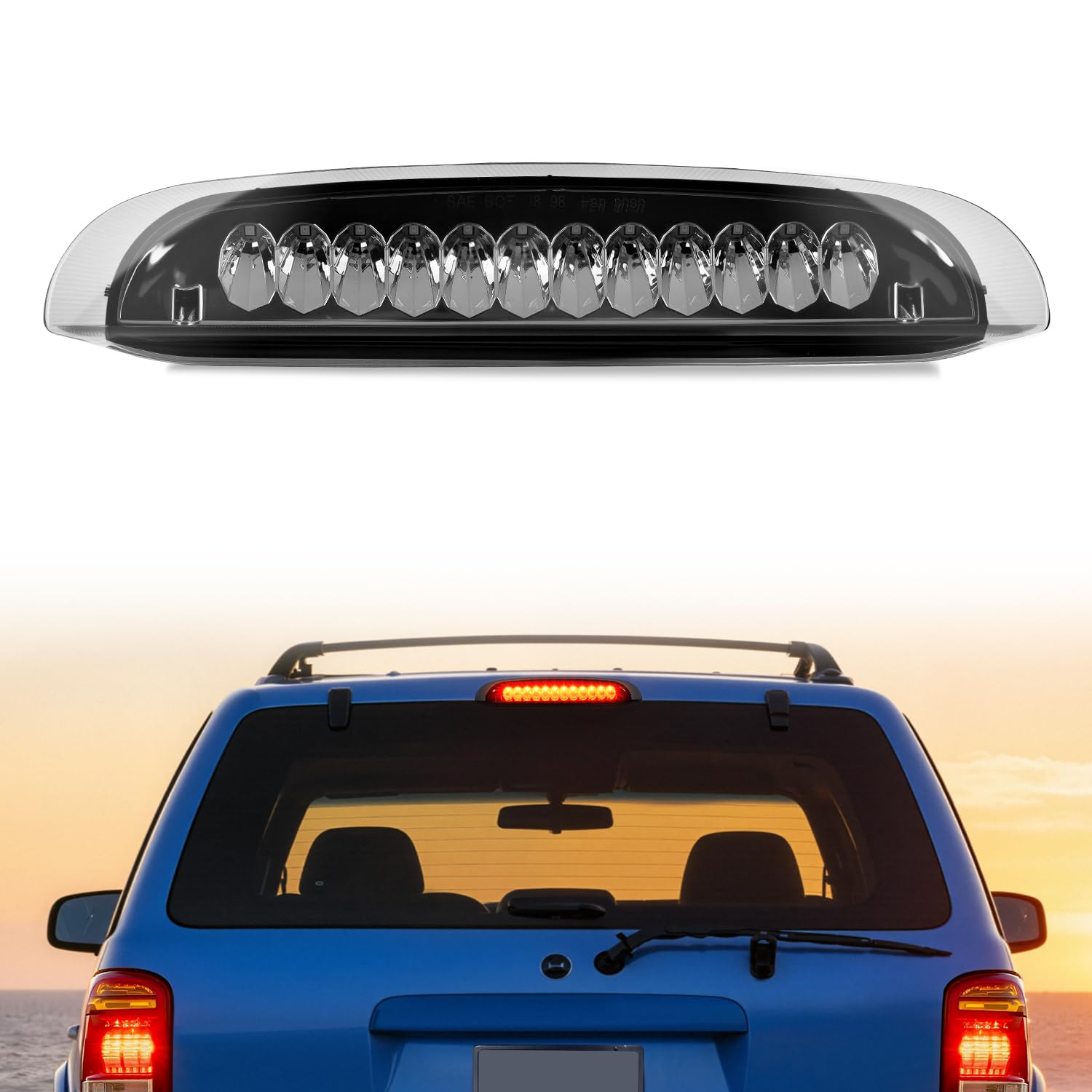 Nilight Third Brake Light for Ford Explorer 1998 1999 2000 2001, Smoked