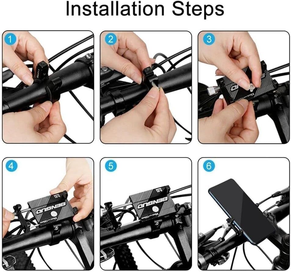 Miniatura 2 de Soporte de teléfono para bicicleta de aluminio, para motocicleta, bicicleta, soporte de teléfono para manubrio, soporte universal para teléfono