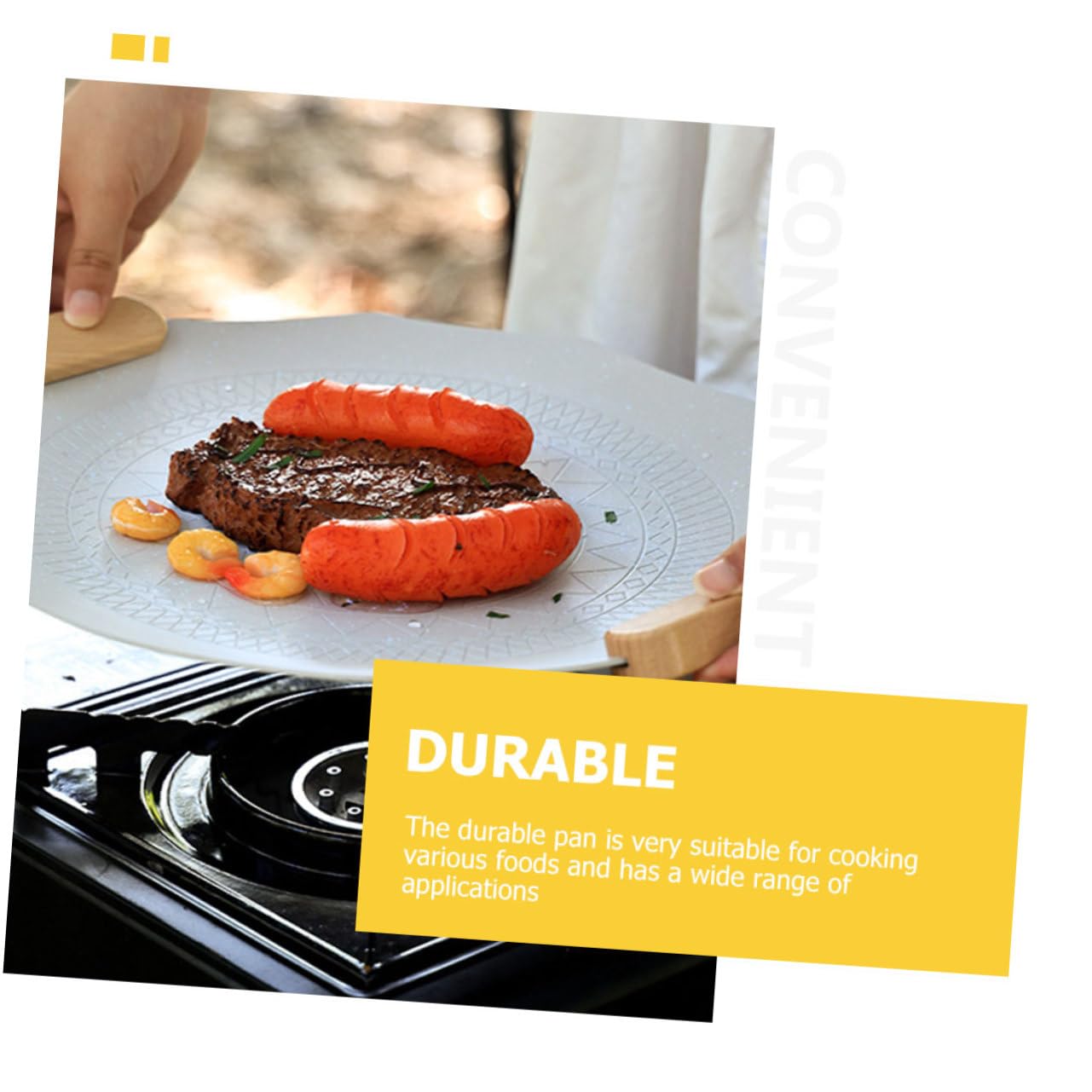HEMOTON Piastra Da Barbecue Antiaderente Per Grigliate All Aperto Per Pesce e Verdure Design Compatto e Resistente