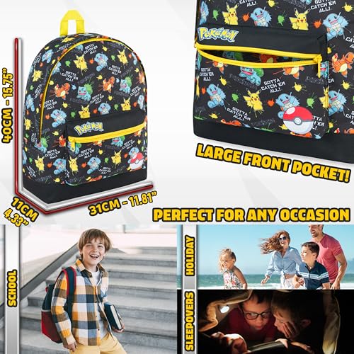 Image of Pokemon Backpack Kids School Bag Boys Girls Teens Pikachu Pokeball