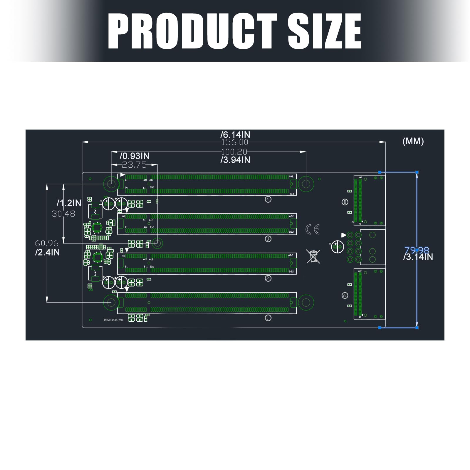 Scheda Estensione PCIe4.0 avanzata con 4 Slot PCIe X4X4X4X4 e Robusta Base Tg170 per Un Funzionamento Stabile
