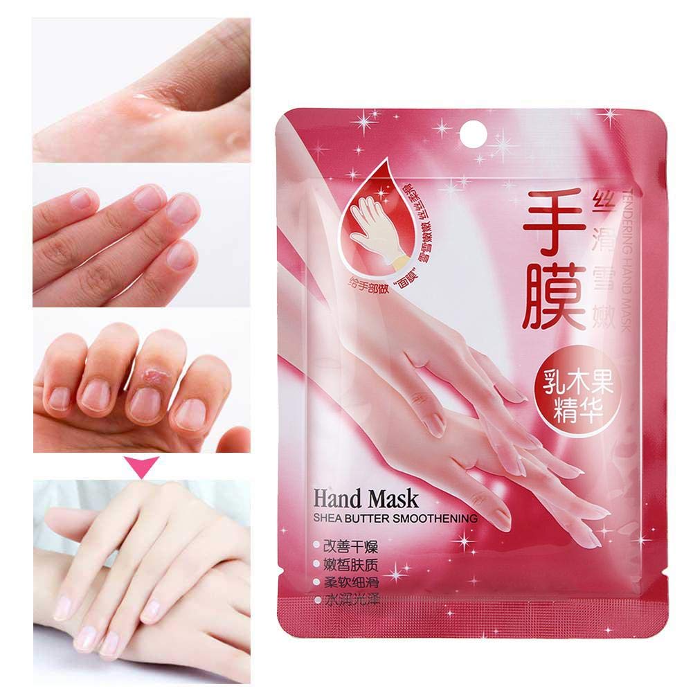 Peeling Handmaske, 7Pair Shea Butter Hand Feuchtigkeitsspendende Glättungshandschuhe Peeling Hautpflege Hautreparatur Handmaske Handbehandlung Für alternde Hände
