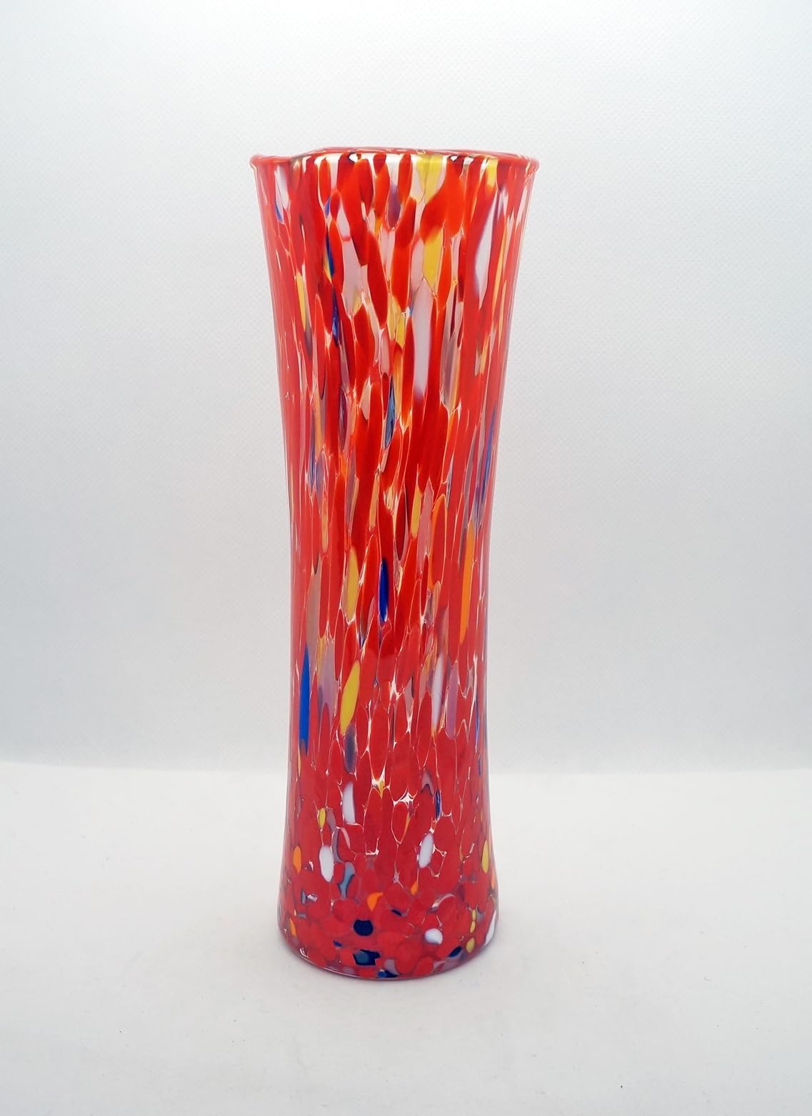 Murano Glass Multi-Color Murrine Vase Gorgeous Casanova Authentic Italian Art Glass Hand Made on The Island of Murano New with Murano Sticker