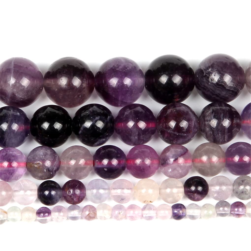 Fluorite violette naturelle perles rondes lisses 6mm de qualité supérieure pour bijoux DIY