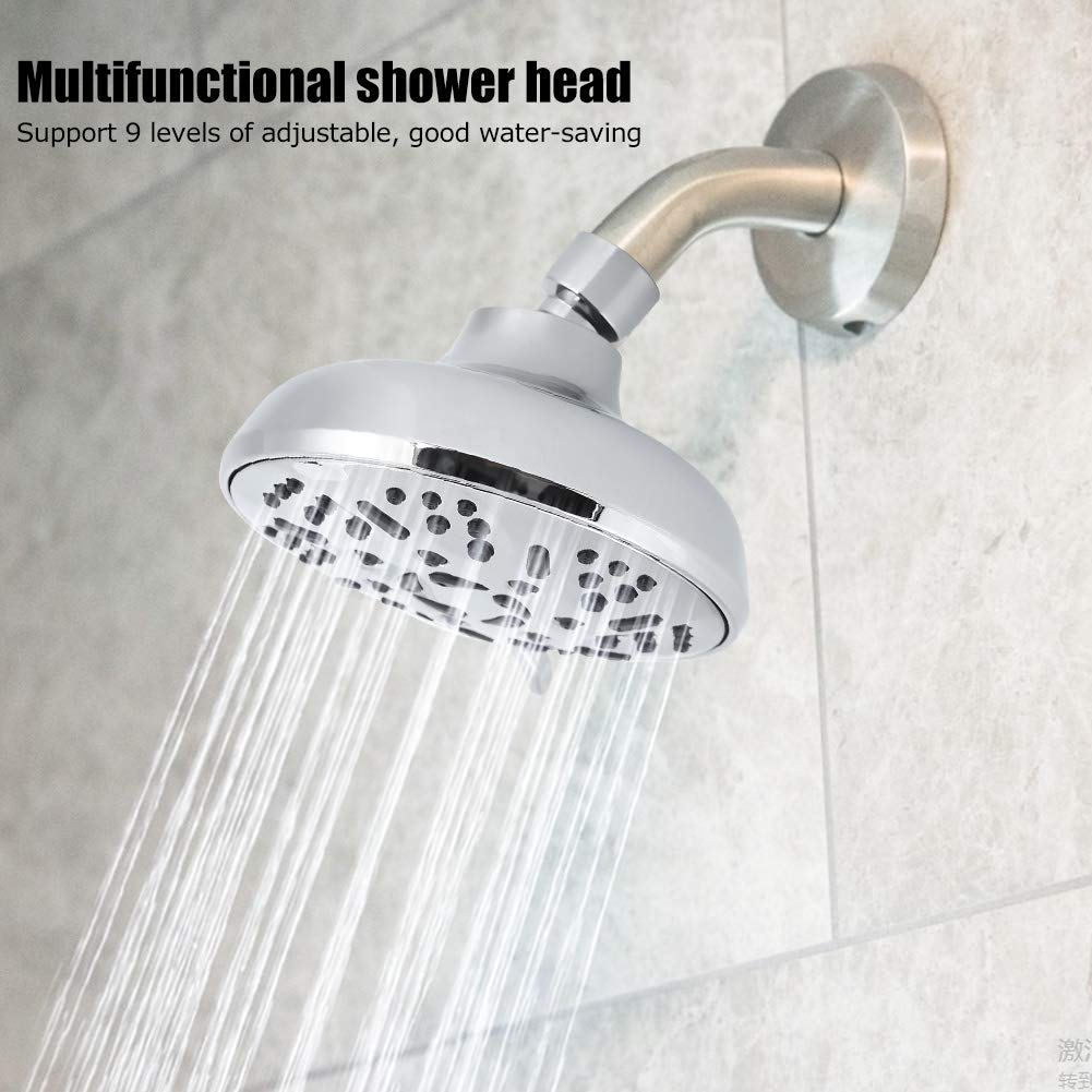 SYH&AQYE Rociador De Alta Presión, 9 Funciones De Alta Presión, Rociador De Alta Presión Redondo De Acero Inoxidable Cromado, Conexión G1/2, Rociador Ajustable, Accesorios De Baño(Style 1)