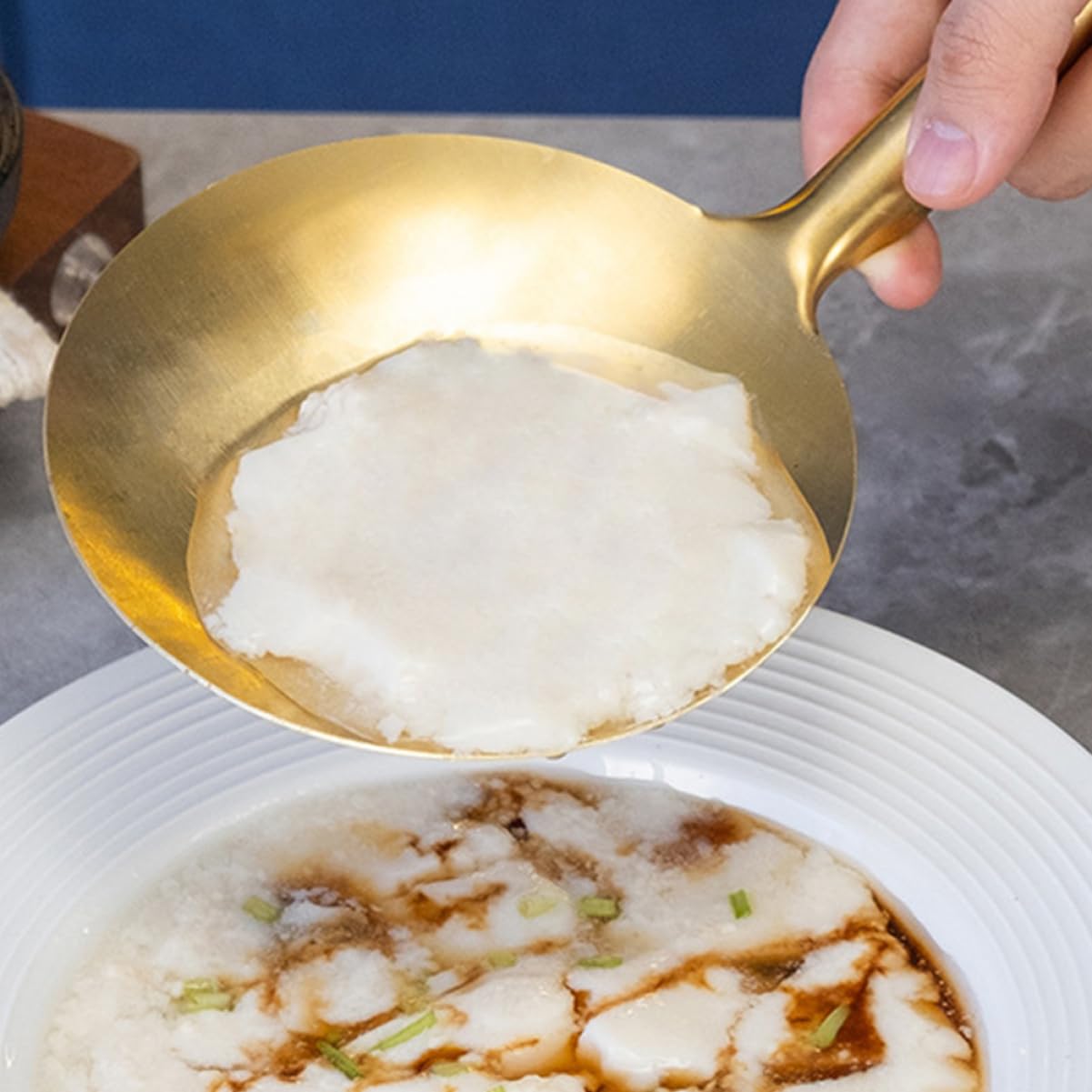 SOLUSTRE Tofu Serving Spoon Sturdy Material Rice Spoon for Serving Asian Soup Ladle