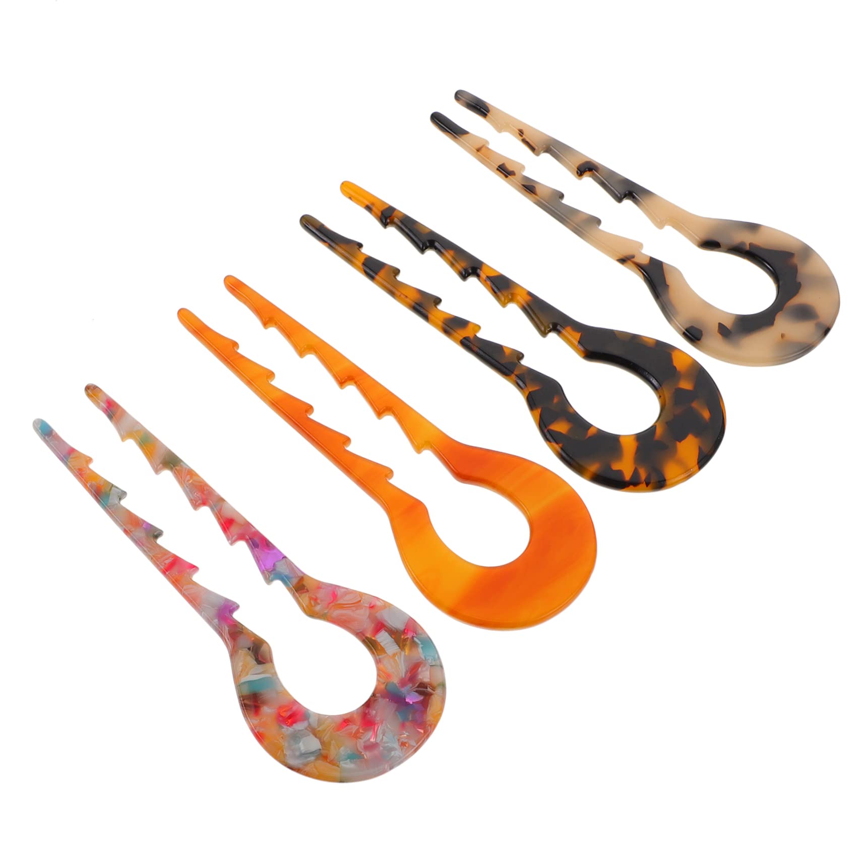 LALAFINA 3er-sets Acetat-haargabeln Haarnadeln Damen-haarstab Für Dutt Haarknotenhalter Modisches Haar-accessoire 4 Stück * 3