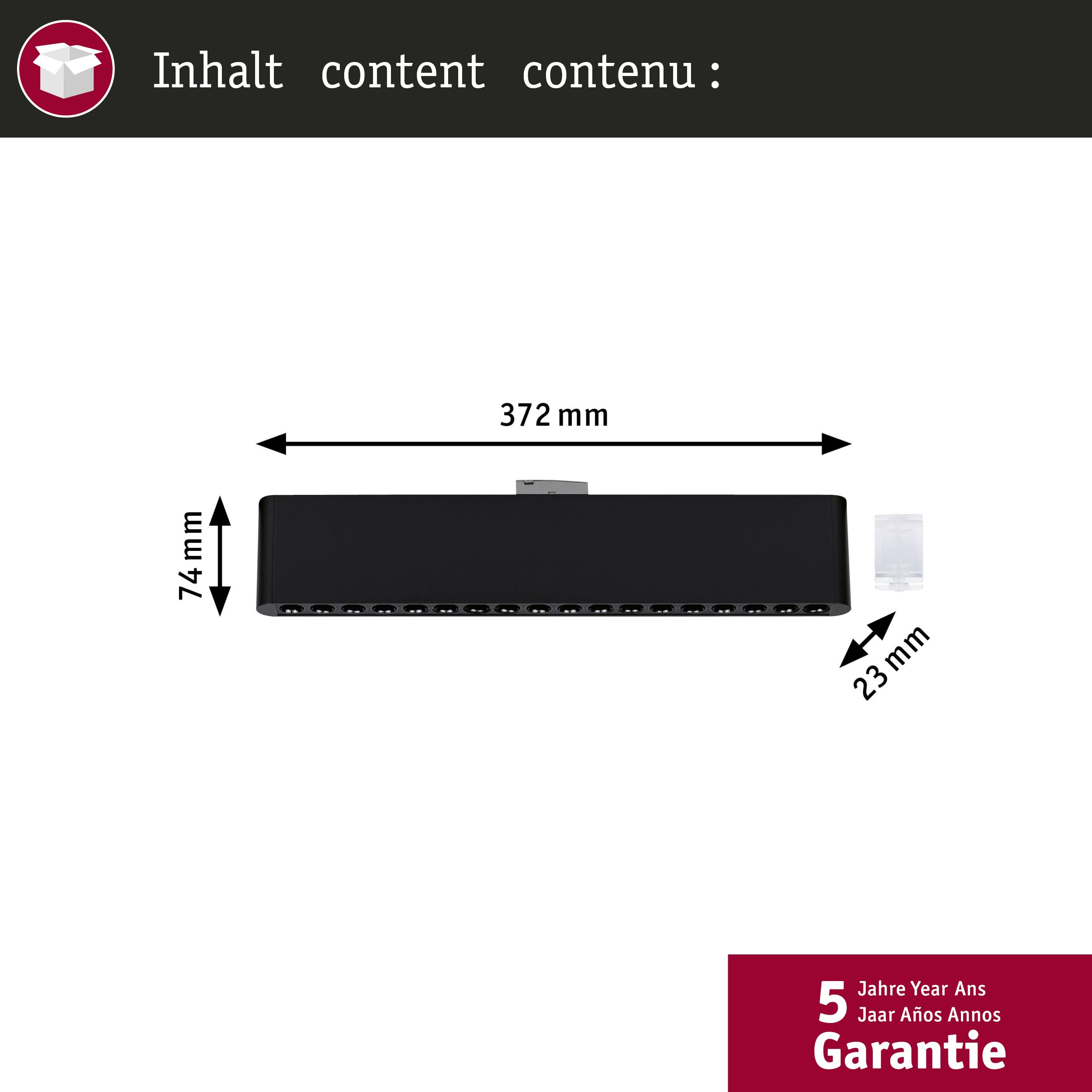 Paulmann 95715 URail Lightbar 3-Step-Dim Zelos 1050lm 10W 3000K dimmable 230V noir mat