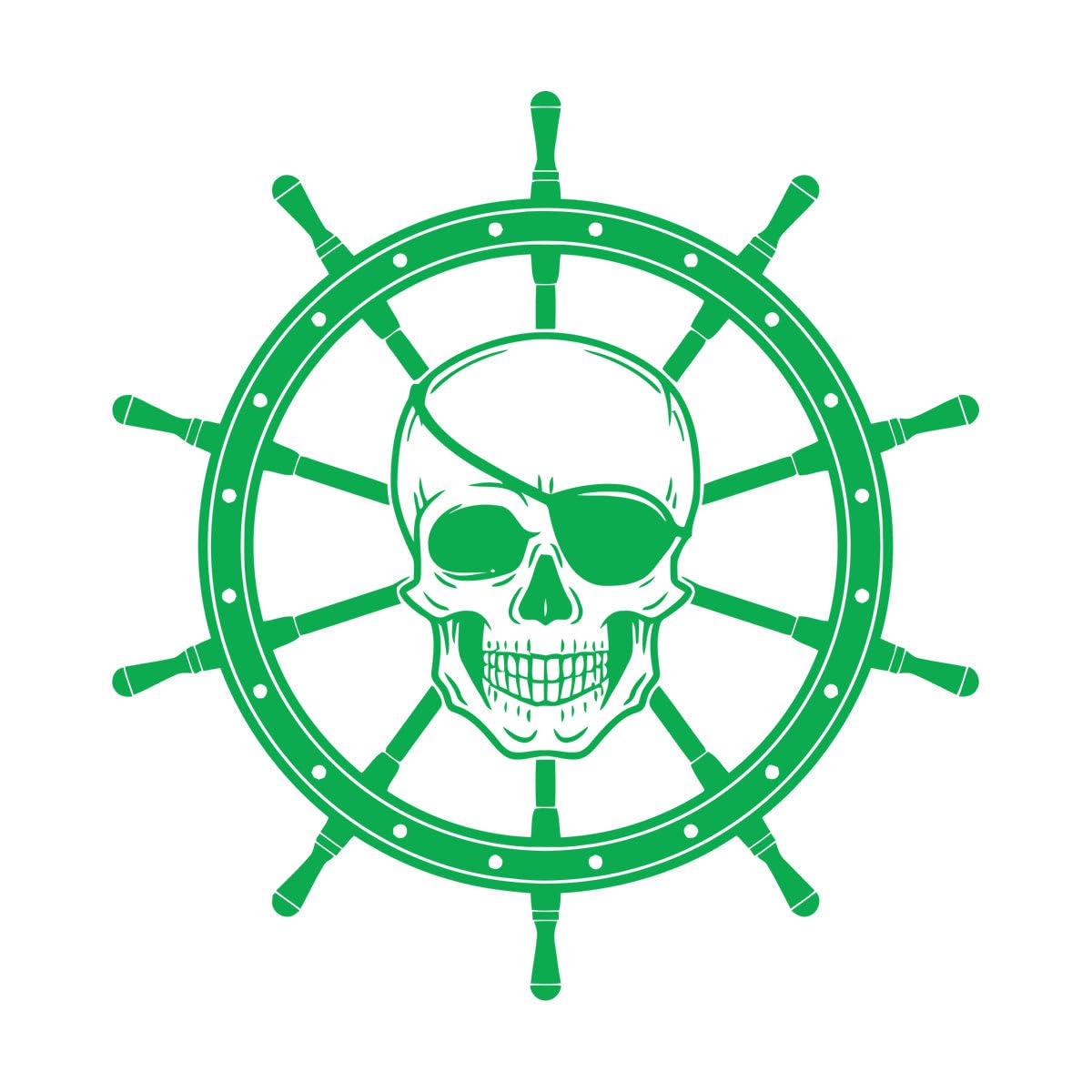 Pirate Skull Wall Decal Ship Wheel Nursery Decor Nautical Vinyl Sticker Child Room Anime Self Adhesive Wallpaper Small - 30x31cm — image 1