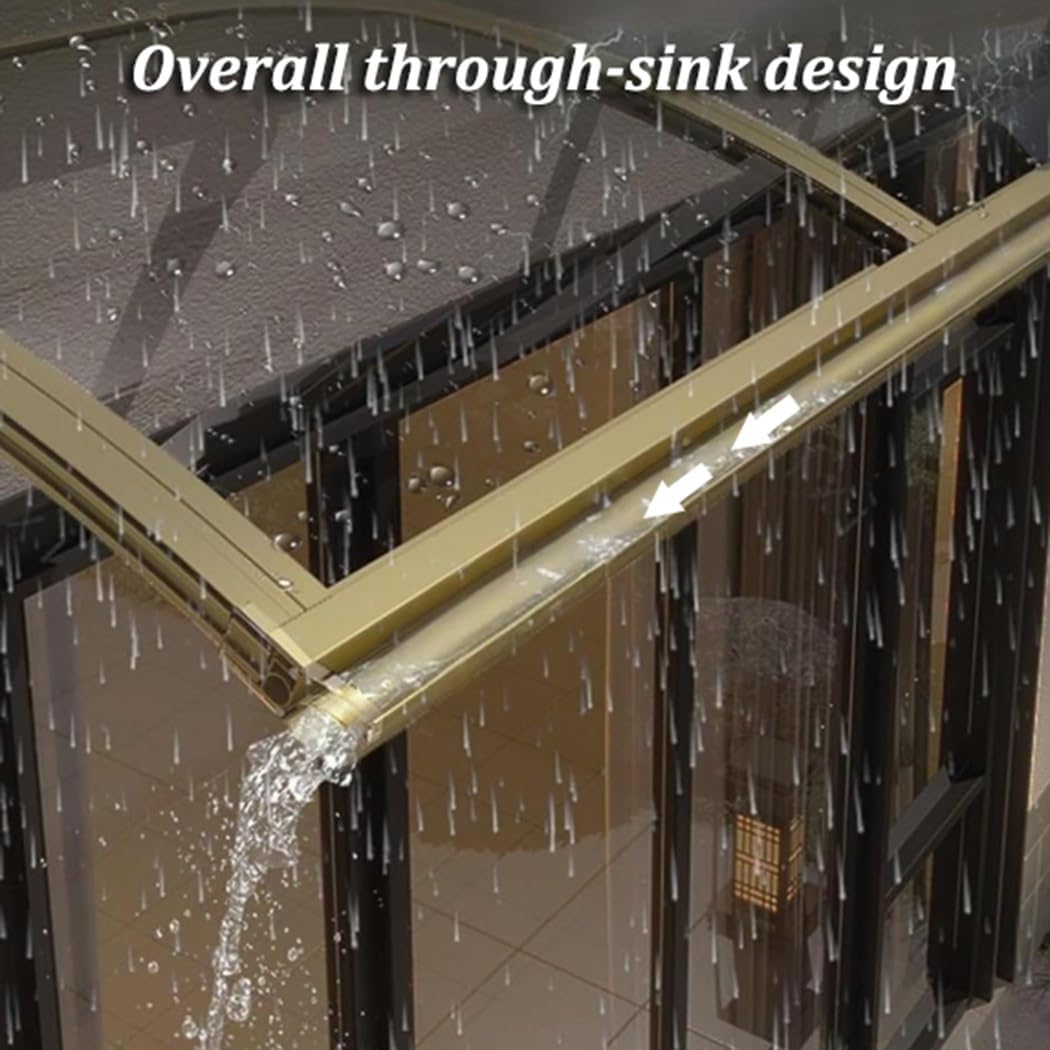 Entry Door Canopy Awning - Polycarbonate Rain Snow UV Protection, Clear Door & Window Marquee, 45x240cm (17.7x94.4in) Outdoor Shelter