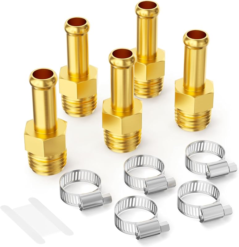Conexões para mangueira de freio GASHER em latão 3/8" x rosca 1/2"-20 UNF – Kit com 5 unidades
