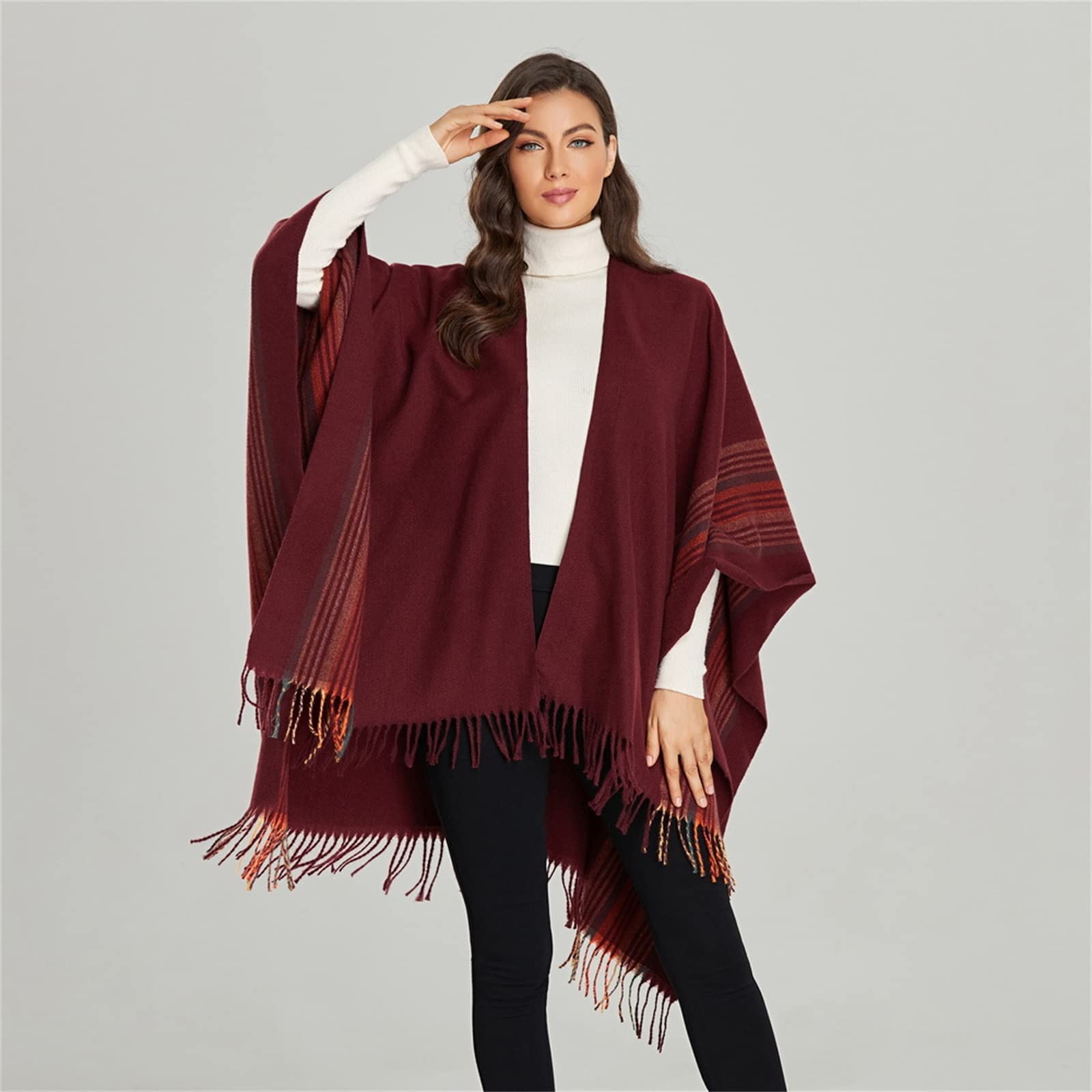 Scialle da Donna Scialle Invernale avvolge Lo Scialle del Mantello Poncho per Le Donne