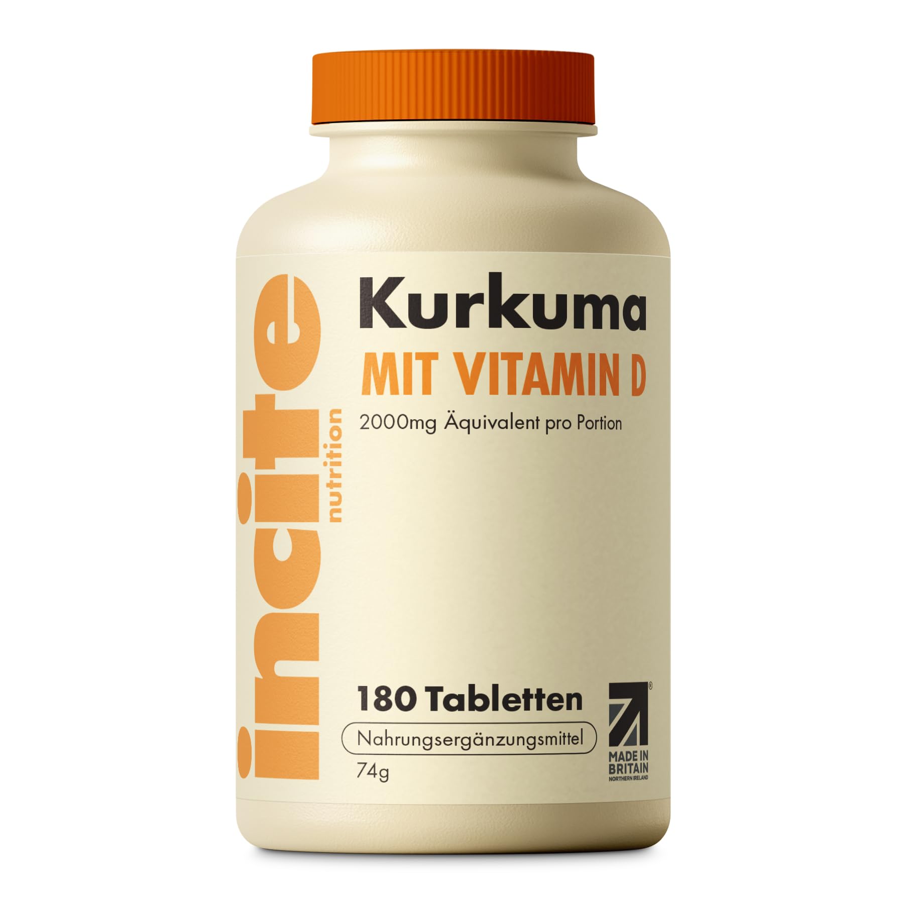 Incite Nutrition Kurkuma Tablette 2000 mg. 3-Monats Vorrat Kurkuma Tablette hochdosiert mit Vitamin D. Antioxidant, entzündungshemmend, stärkt das Immunsystem. Ohne GMO und vegan