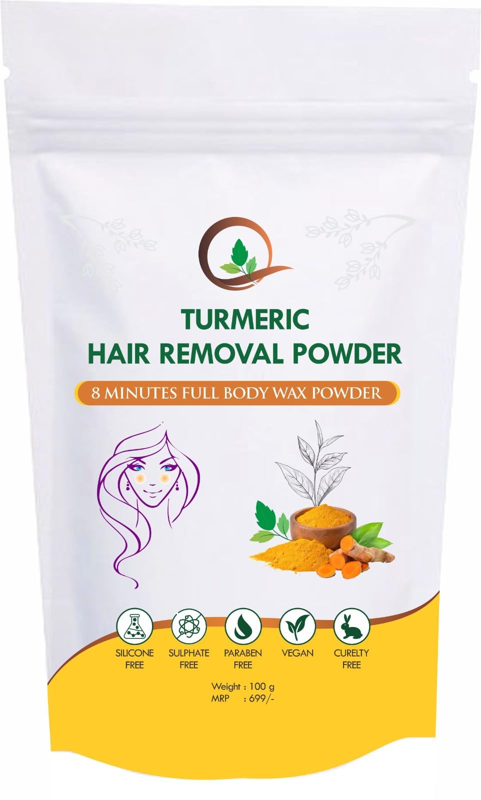 HALDI Body Wax Powder (100 Gm),8 Min Painless Herbal Hair Removal Waxing Powder Hair Removal Wax Powder, Easy To Use At Home, No Chemicals - No Irritation, No Skin rashes. (W2, W3) (haldi wax) (B0D83DT17P) Amazon Price History, Amazon Price Tracker
