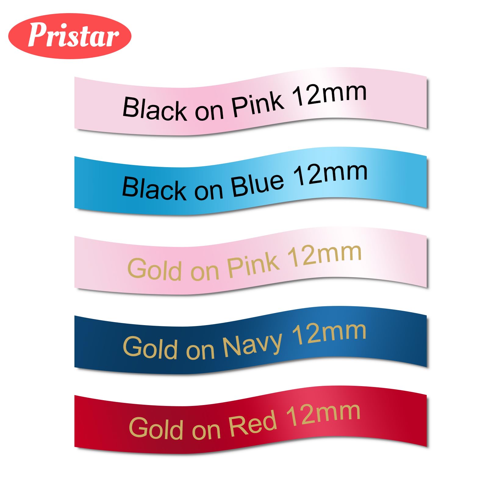 5x Pristar Compatible Ruban Textile pour Brother TZe-R531 TZe-RE31 TZe-RE34 TZe-RN34 TZe-RW34 Satin Ruban 12mm 0,47 pour PT-H100LB PT-H200 H107B H105 PT-H100R H110 P300BT PT-H101C PT-D400 D200