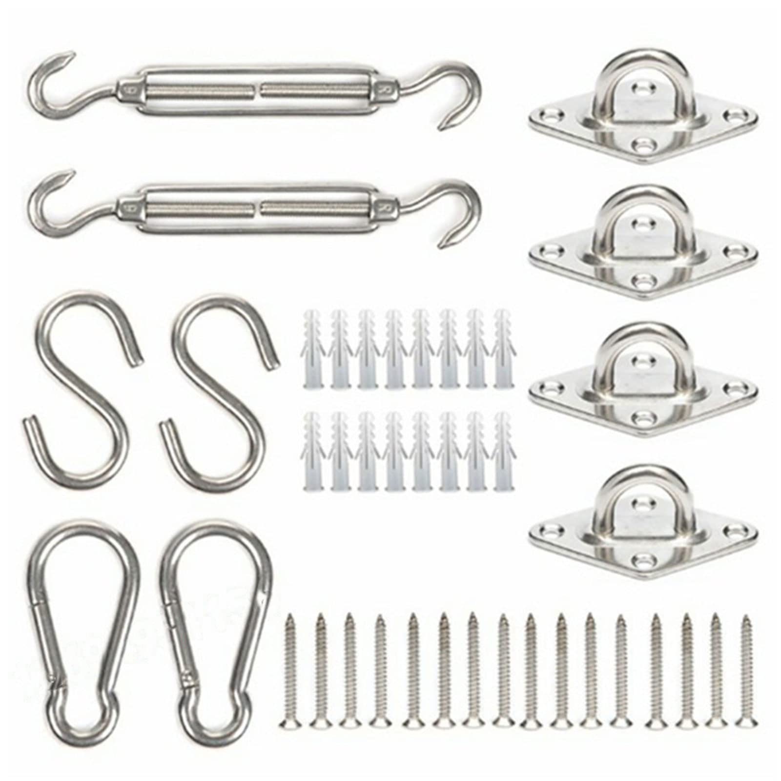 Stainless Steel Shade Sail Hardware Kit Rustproof Outdoor Rectangle Awning Attachment Set For Sun Shade Sail Canopy Fitt Sun Shade Sail Hardware Kit Rectangle Heavy Duty Stainless Steel