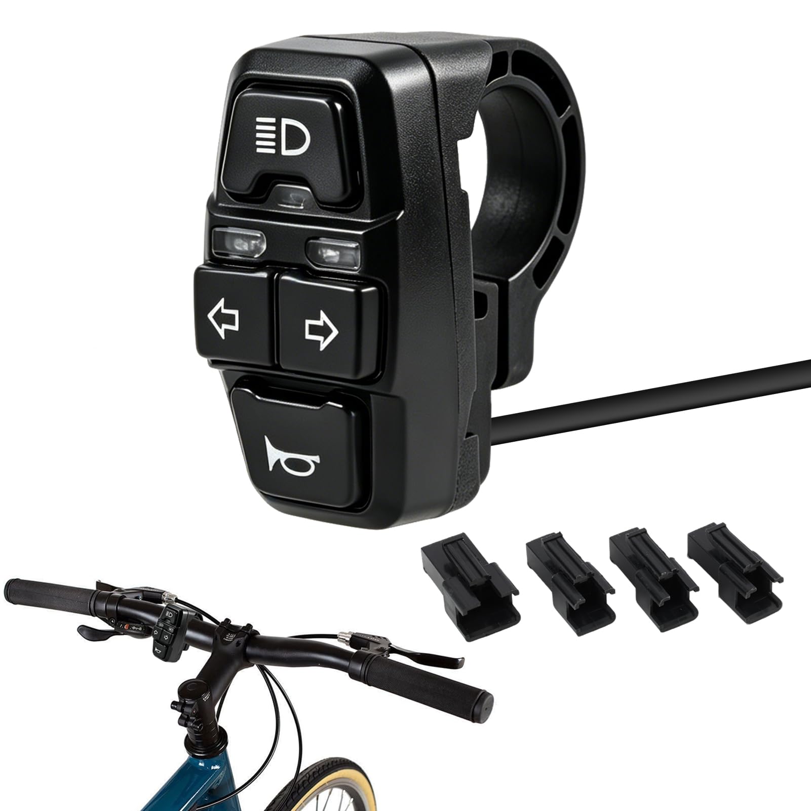 3-In-1 Motorrad Lenkerschalter,Scheinwerfer Schalter,Motorrad Lenker Links Schalter,Scheinwerfer Blinklicht Horn Für E-Bike Und E-Scooters,Wasserdichter Lenker-Schalters Auto & Motorrad