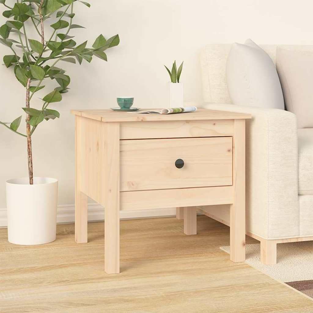 Generisch Table d'appoint 50 x 50 x 49 cm en pin massif avec tiroir