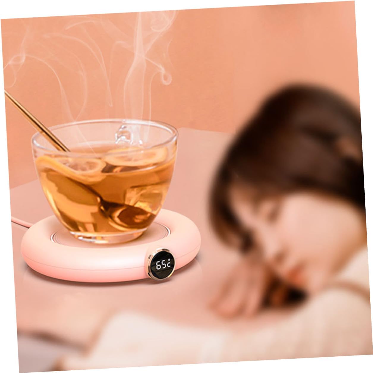 Alipis USB Coffee Mug Warmer Level Temperature Control Portable Pink Beverage Cup Heating Coaster for Office Home Dorm Compact Water Cup Heat Insulation Pad