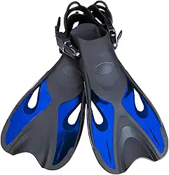 Nadadeira Pé de Pato Aquática para Natação, Bodysurf, Bodyboard e Mergulho. Cor Azul, ideal para melhorar a performance e a propulsão na água. Confortável e durável - 5SPORTS.