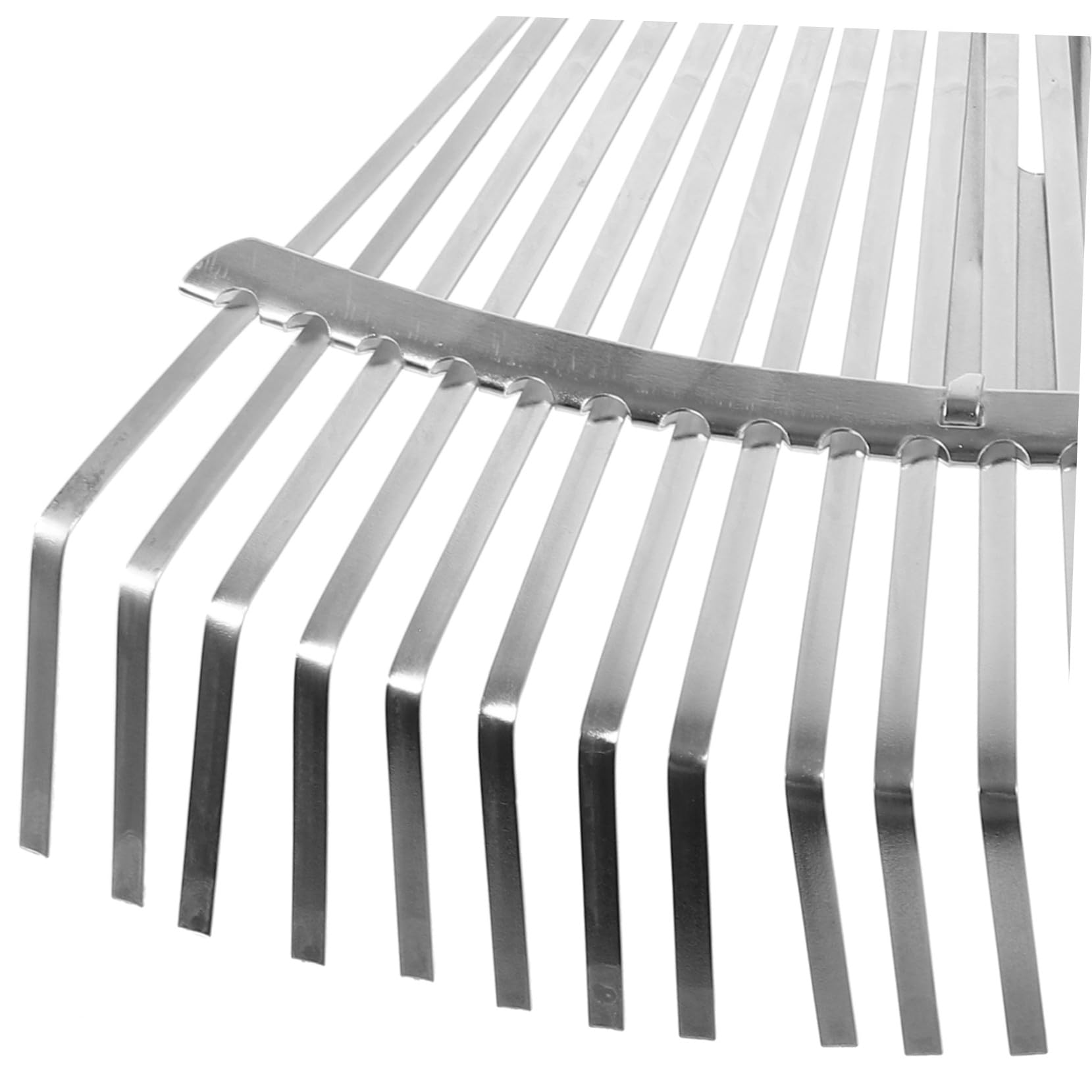 Ausziehbarer Gartenrechen aus Edelstahl Robuster Leichter Metallrechen zum Glätten und Bewegen von Laub im Garten Verschleißfest und Silberfarben