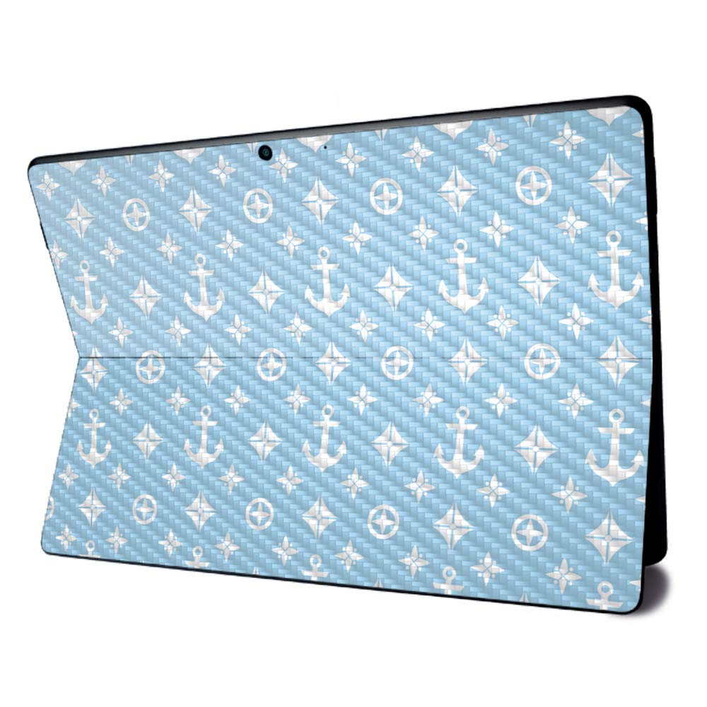 MightySkins Carbon Fiber Skin for Microsoft Surface Pro X - Baby Blue Designer | Textured Carbon Fiber Finish | Easy to Apply, Remove, and Change Styles | Made in The USA