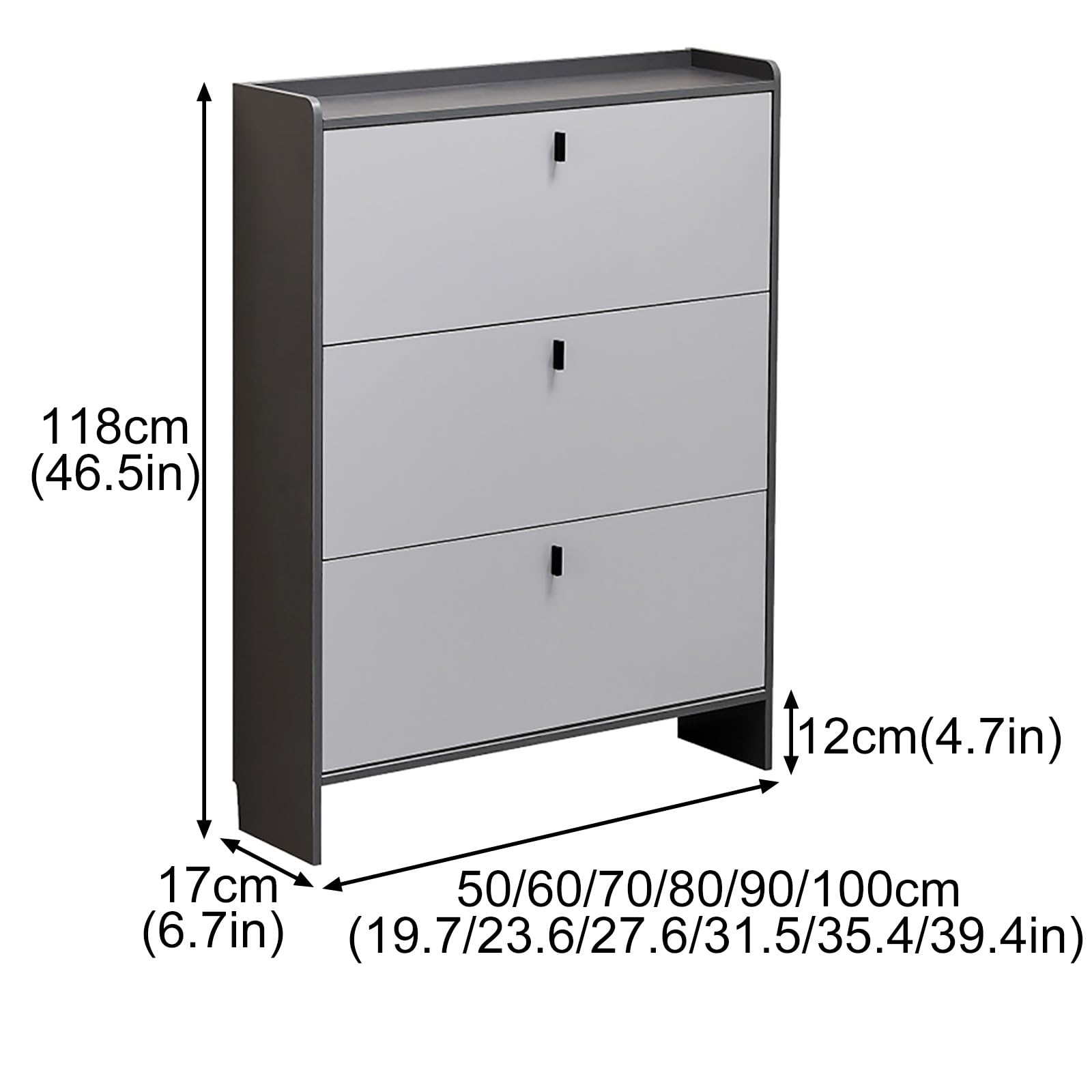 Zapatero Estrecho de Varios Niveles, Ideal para recibidores, Salas de Estar, dormitorios y pasillos. Un Mueble de Almacenamiento Oculto con estantes Estrechos para Zapatos, Puertas y una Sol