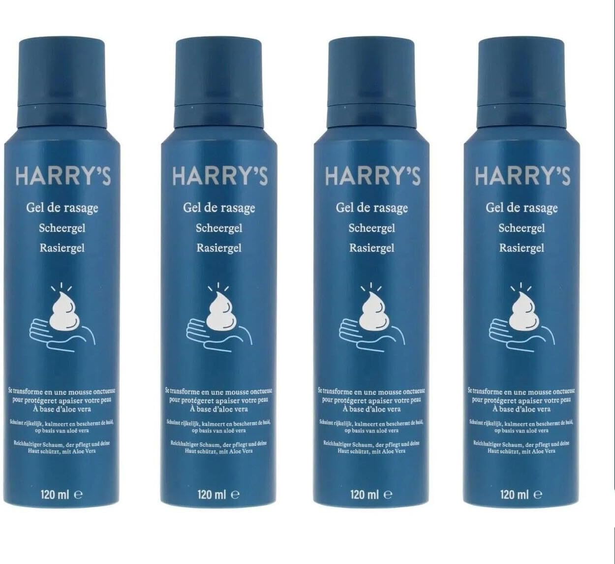 4 PACK Harry's Foaming Shave Gel 120ml (EU PACK) Amazon.co.uk