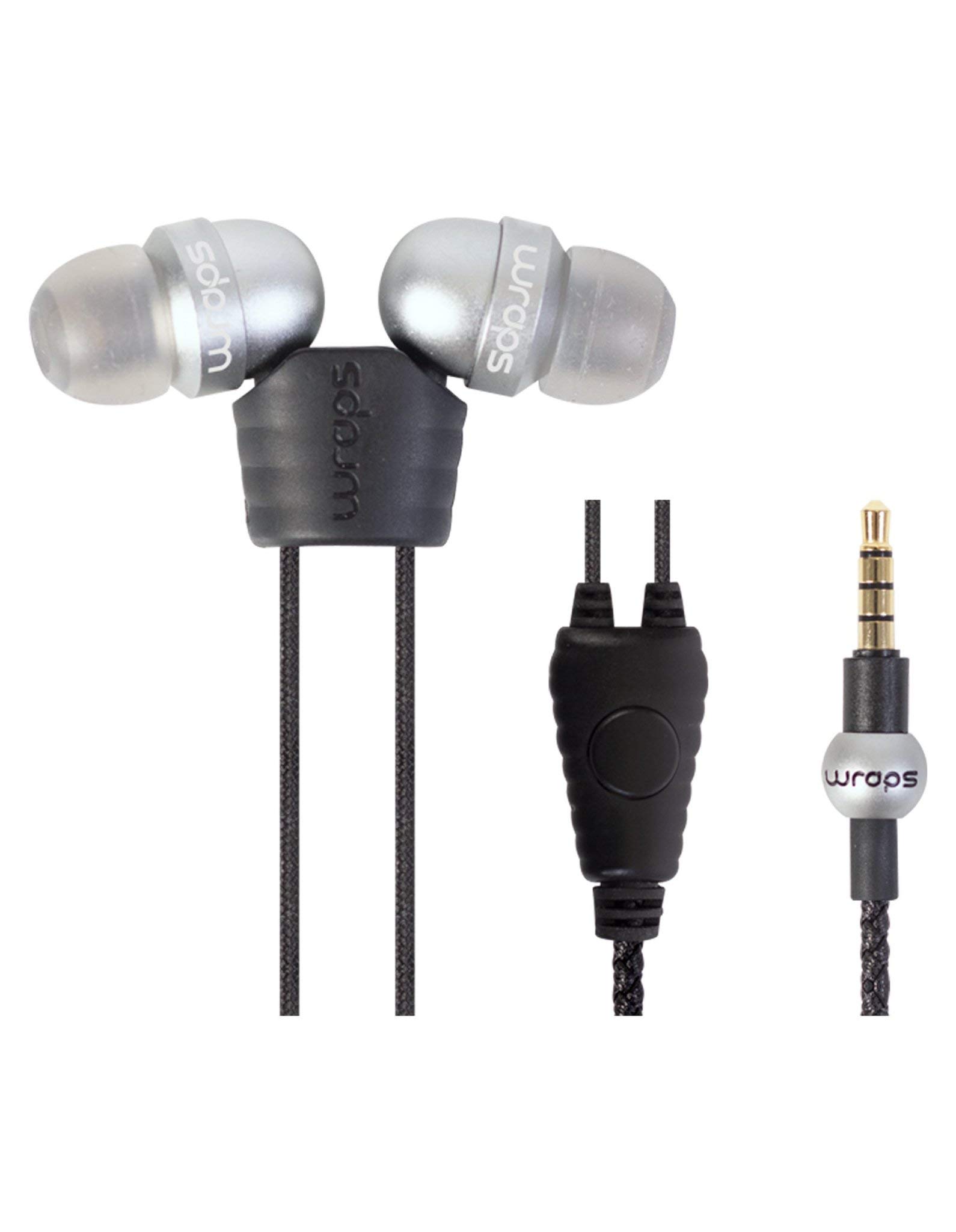 WrapsPremium Core Wristband Earphones with Microphone - Space Grey