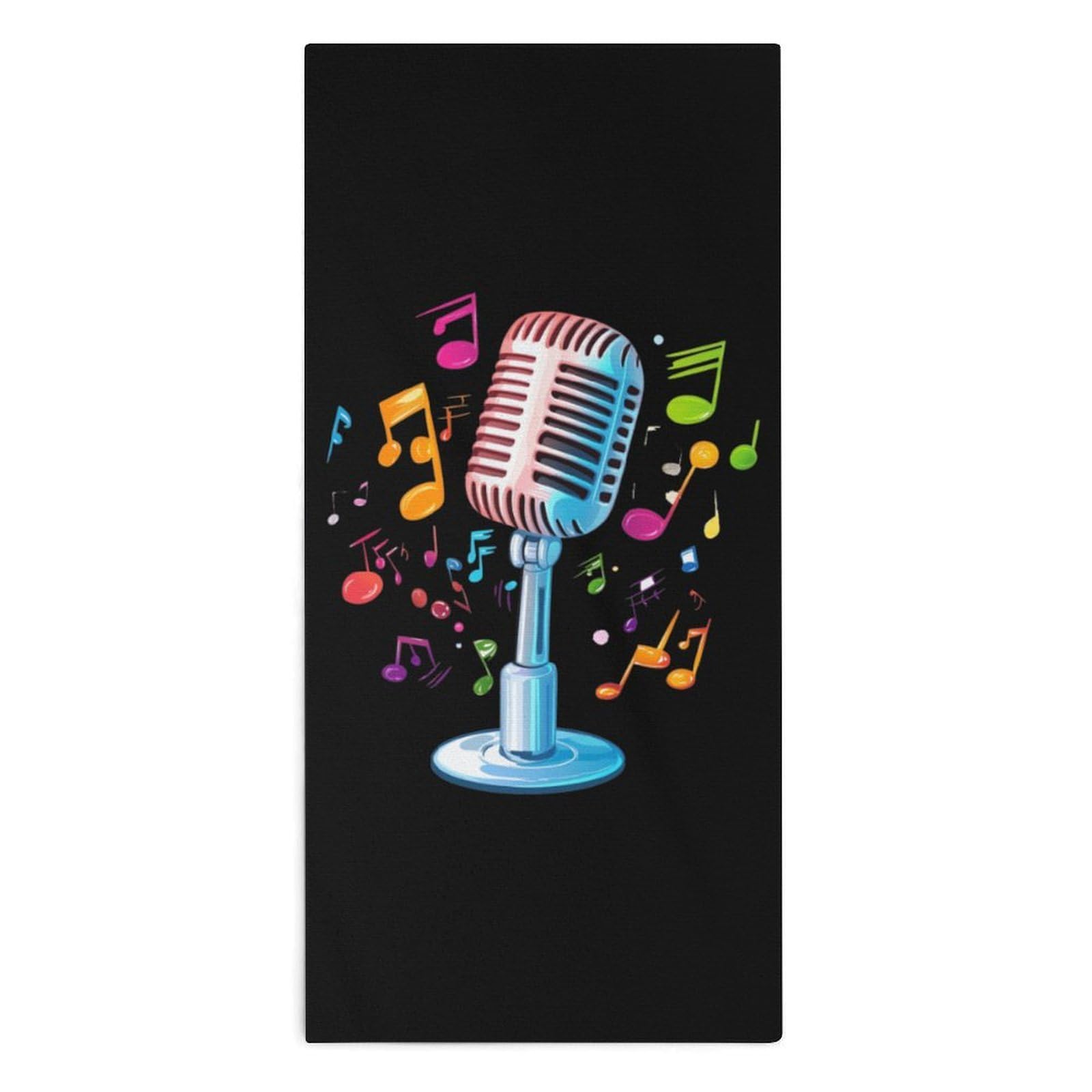 TXFBTRFSA Music Microphone Hand Towels for Adult Face Towel Bath Beach Swim Accessories