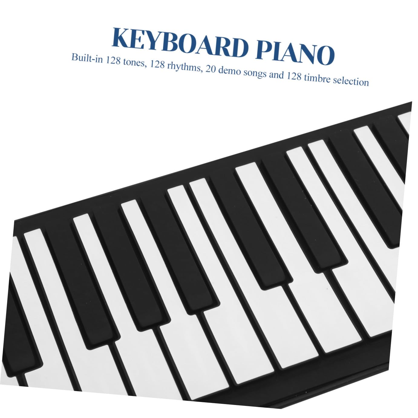 TOPBATHY Pianoforte Digitale Portatile e Pedaliera Sustain 61 Tasti in Silicone Nero Alimentazione Mp3 per Ragazzo Ragazza e Presentazioni Musicali