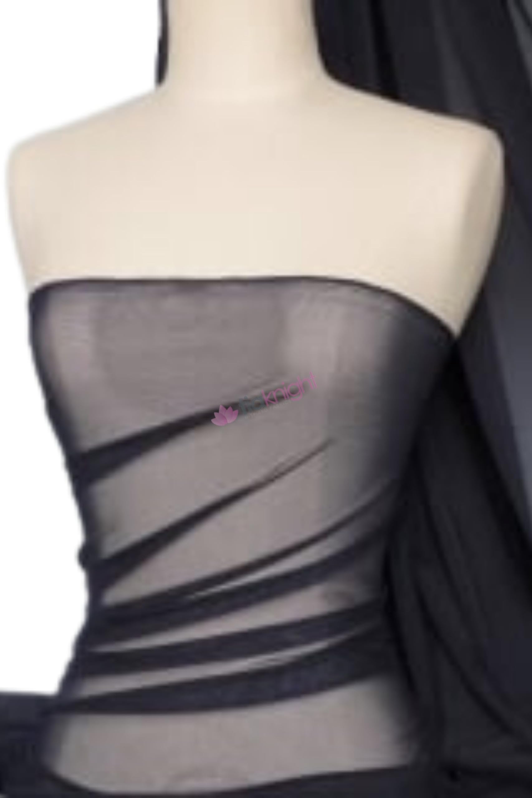 Premium Quality Power Mesh Net Fabric | 4 Way Stretch Sheer Dance Wear Material | Matching Shades in Lycra | 50+ Colours in Stock | Sold By The Metre | By Tia Knight (Midnight Navy, 1 Metre)