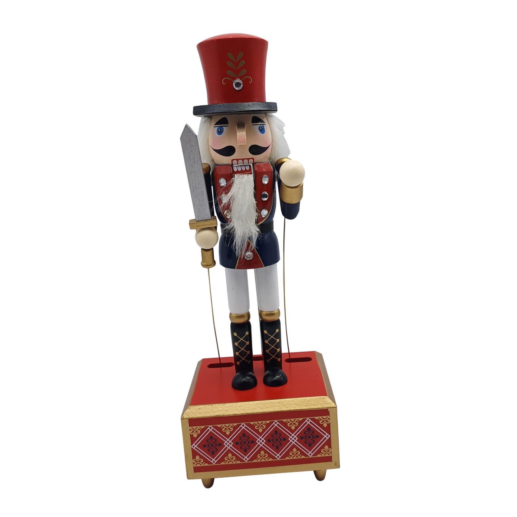 Cabilock Carillon in Legno Forma Di Schiaccianoci Decorazione Natalizia Carica Statuina Musicale Per Feste Di Natale