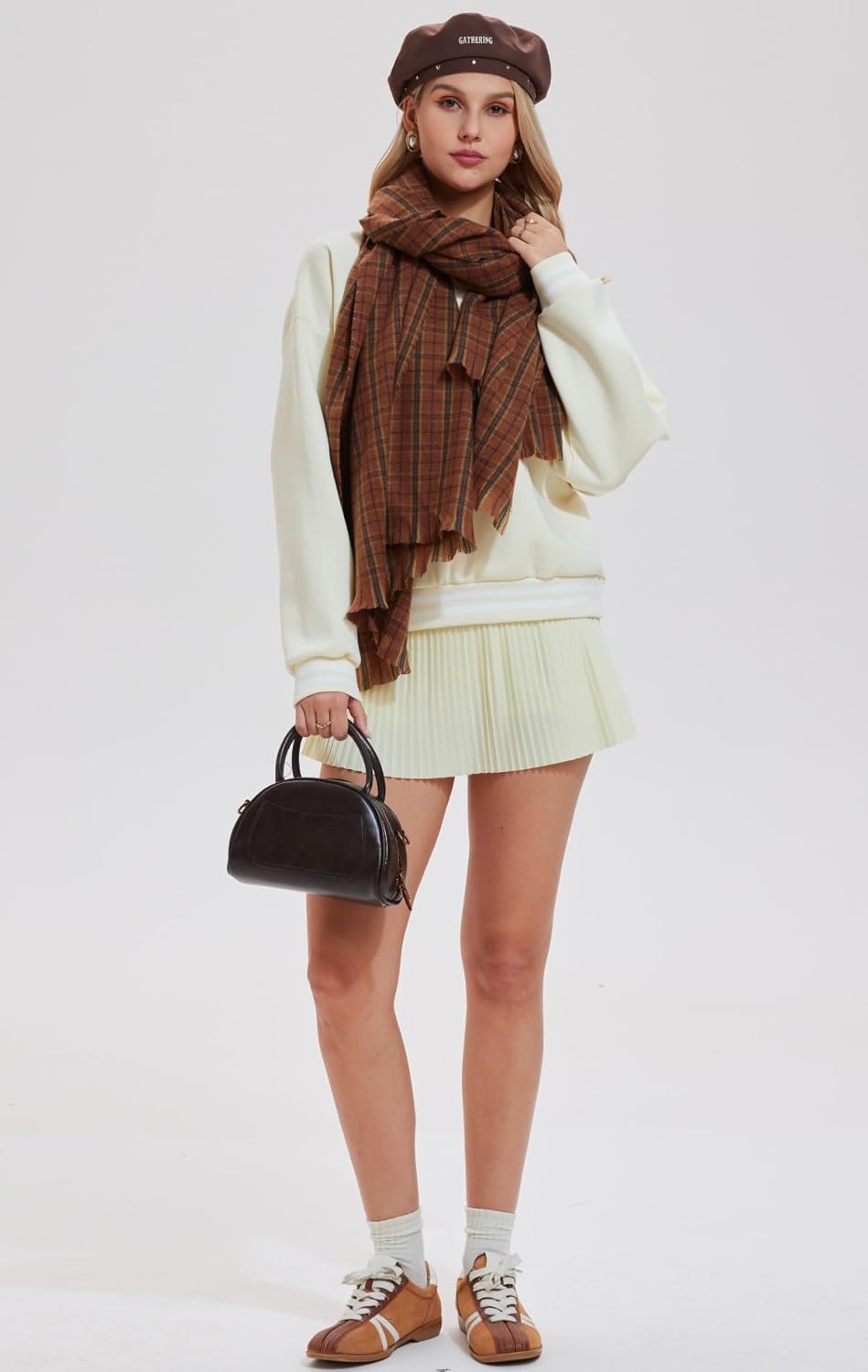 AFZ Women 2 Piece Tennis Skirt Set Athletic Sweater Skort Sets Y2K Preppy Lounge Tracksuit Outfits - Image 6