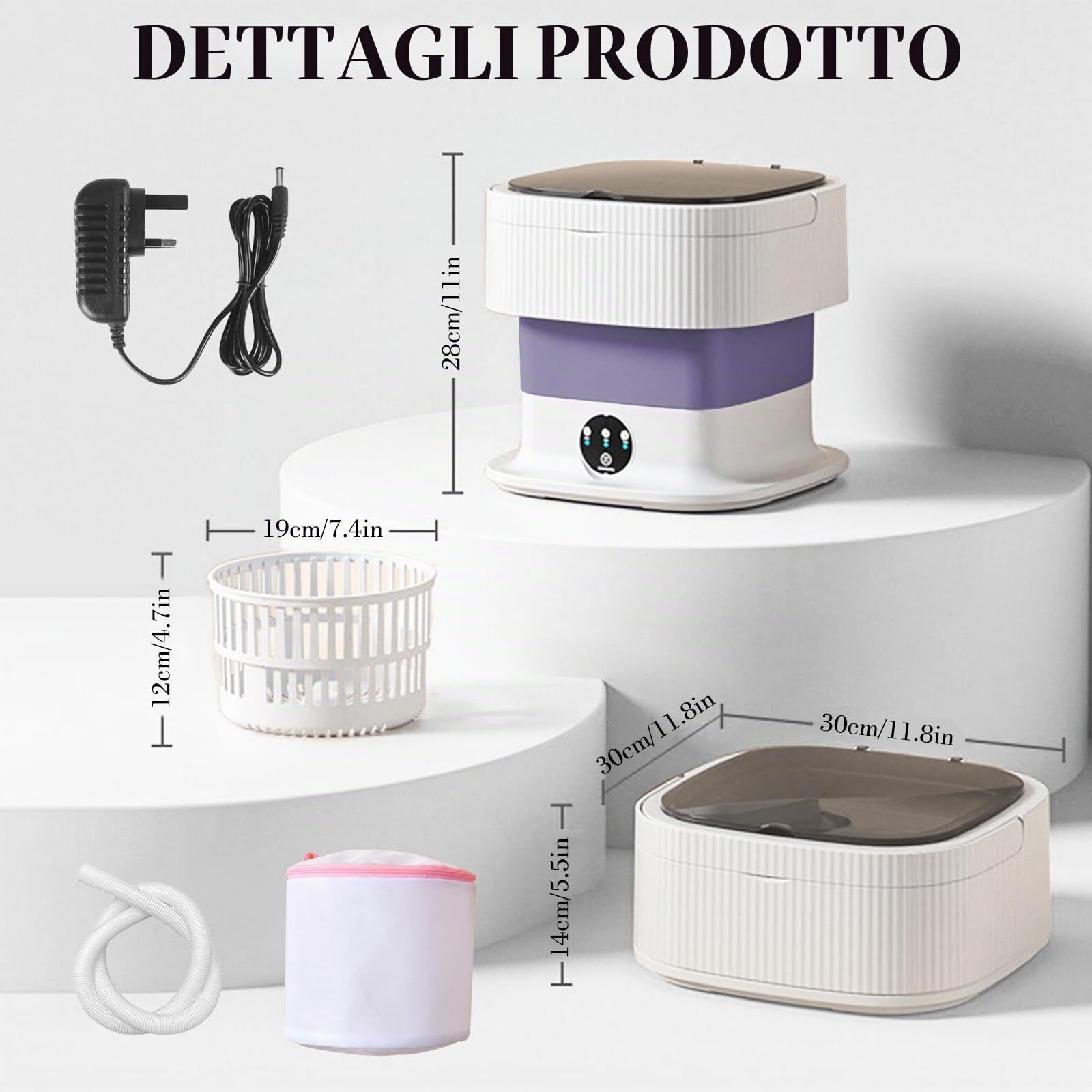 LIROPAU Mini lavatrice portatile, 15 l, con centrifuga | pulizia profonda della biancheria intima, abbigliamento per bambini, calzini per appartamenti, dormitori, viaggi, turistica