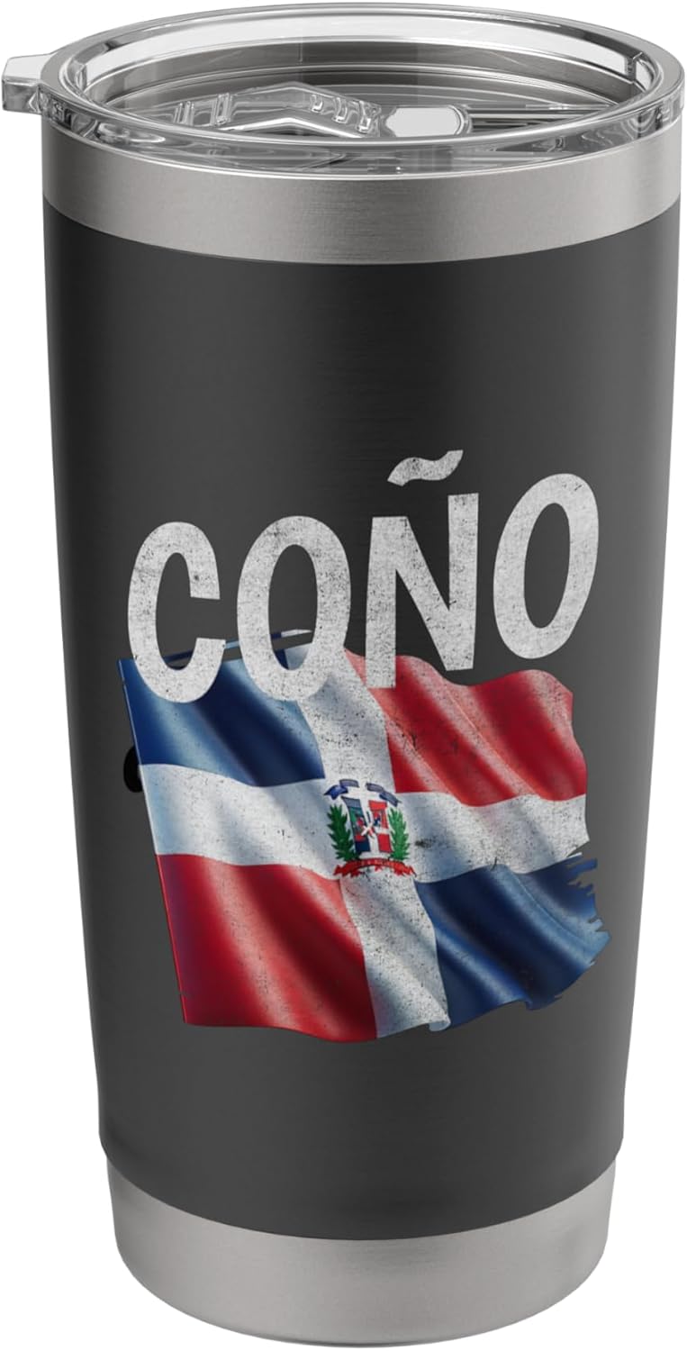 Coño - Funny Dominican Republic Flag Slang For Men Women Stainless Steel Insulated Tumbler