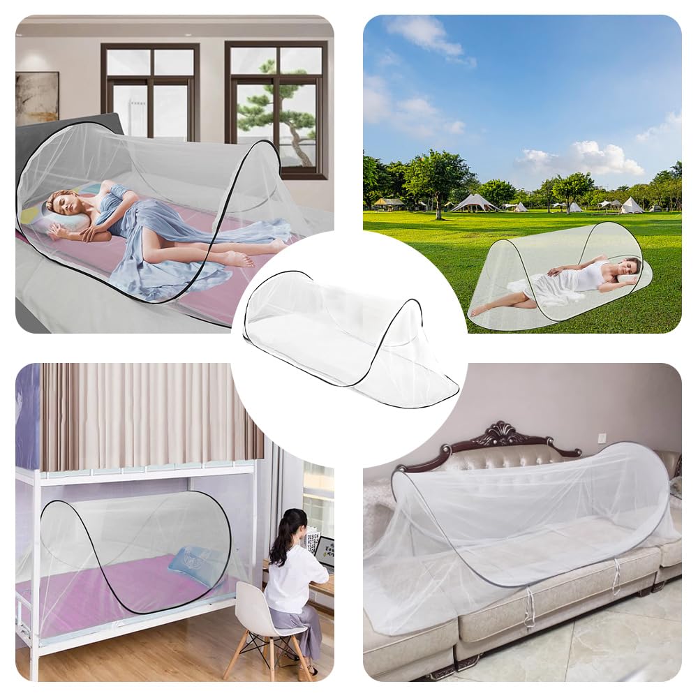 Zanzariera Pop Up 200 x 80 x 56 cm, Zanzariera portatile pieghevole, Zanzariera Pop Up Letto Singolo, per il viaggio, il campeggio e la casa