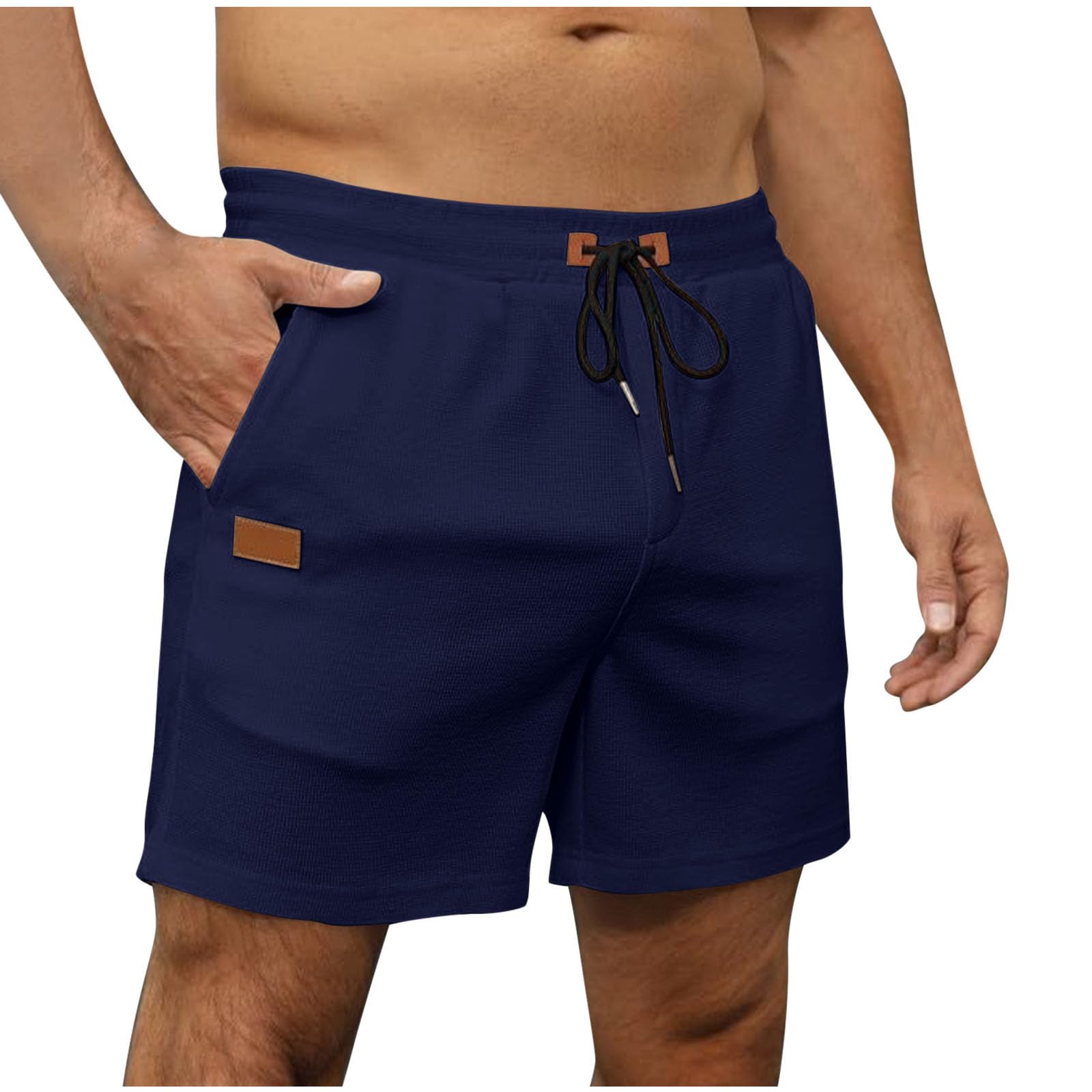 Mens Athletic Shorts with Pockets Lightweight Loose Workout Running Gym Sport Shorts Elastic Waist Casual Summer Pant