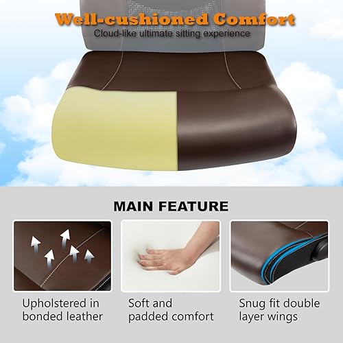 Miniatura 3 de Clearance Silla de oficina ejecutiva, silla ergonómica de cuero para escritorio, reposacabezas ajustable ampliado con brazos abatibles, silla