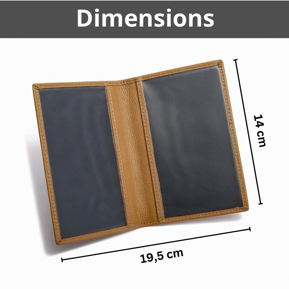 FOMAX Étui de protection en cuir véritable pour passeport, 100 % cuir, élégant, pour voyage, noir, classique