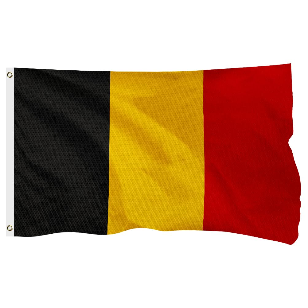 Drapeau belge anti-déchirure pour extérieur 1,2x1,8 m polyester 400D avec œillets