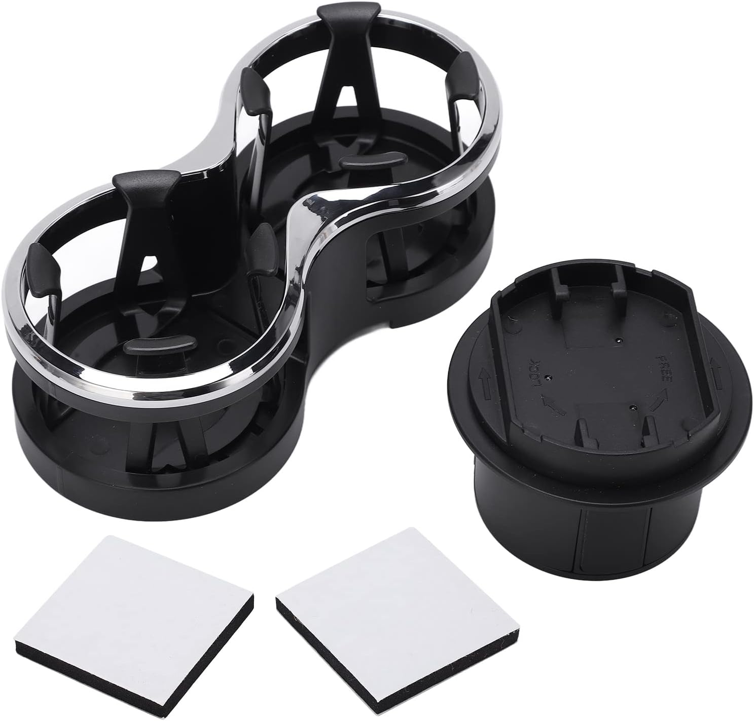 Car Cup Holder Expander, 2 in 1 Cup Holder Extender Adapter, Black ABS Cup Holder Insert for Vacuum Flask, Milk Tea Cup, Soda Can