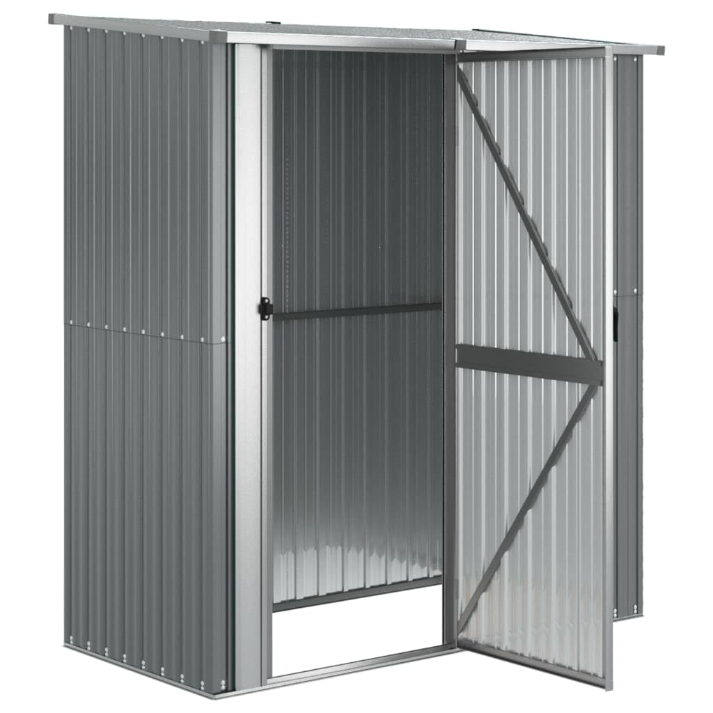 Refined Geräteschuppen Gerätehaus Gartenhaus Garten Werkzeug Schuppen Lagerschuppen Geräteschrank Grau 180,5x97x209,5 cm Verzinkter Stahl