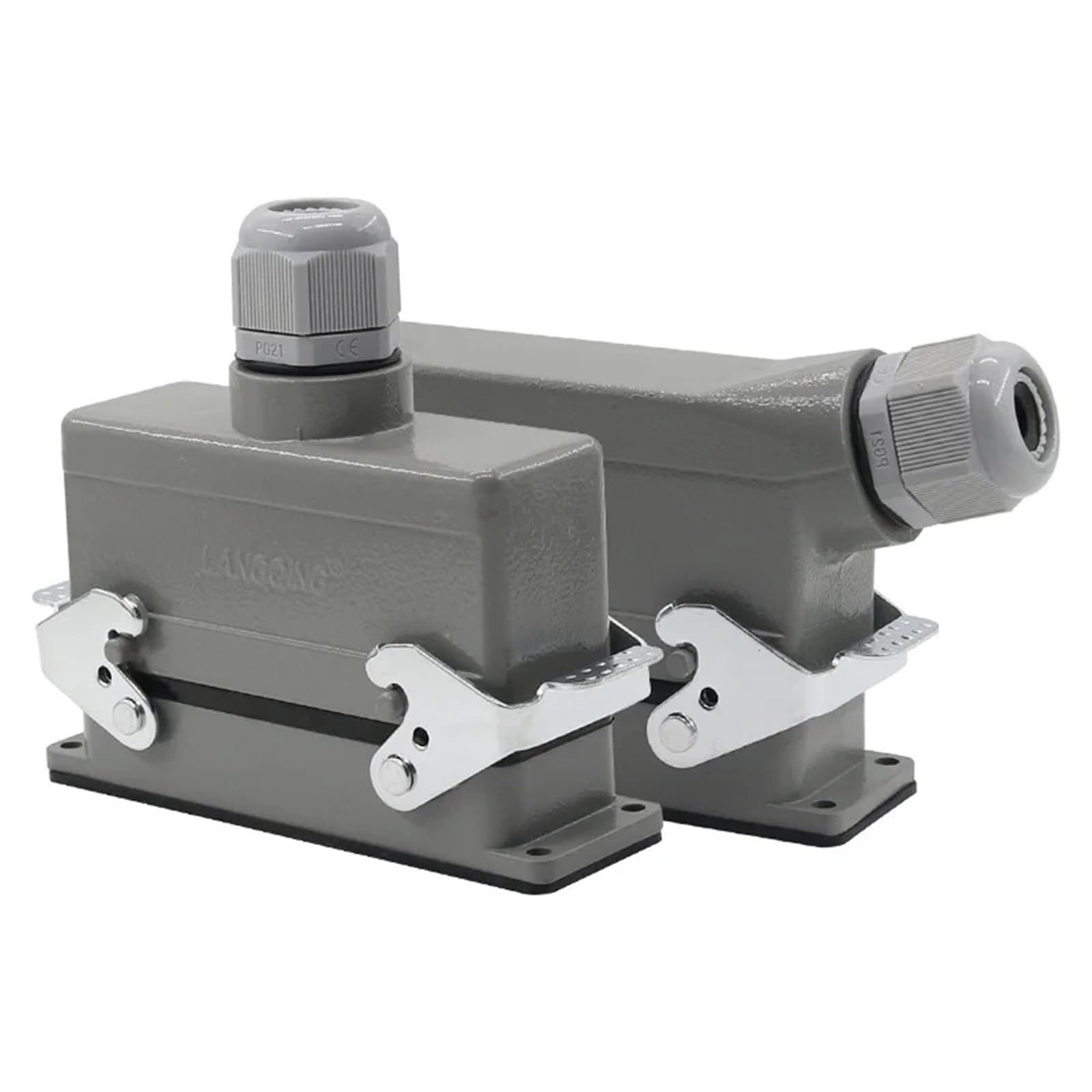 Conector rectangular impermeable HDC-HE-24 de 24 núcleos con salida superior para aviación